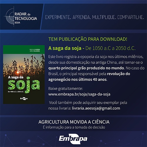 PUBLICAÇÃO: Embrapa lança versão digital gratuita do livro A Saga da Soja