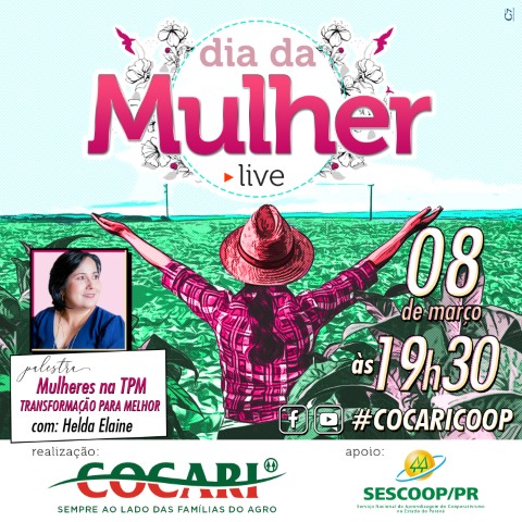 COCARI: Cooperativa prepara live especial do Dia Internacional da Mulher na segunda-feira