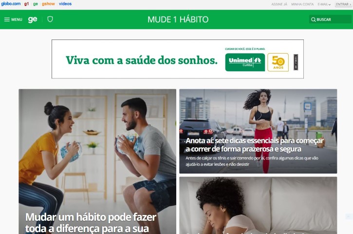 UNIMED CURITIBA: Junto com o Globo Esporte pela mudança de hábitos