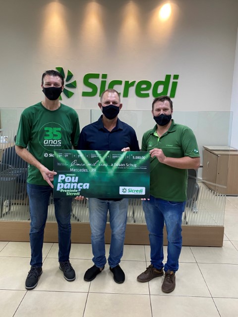 SICREDI ALIANÇA: Associado de Mercedes (PR) ganha R$ 5 mil na campanha Poupança Premiada