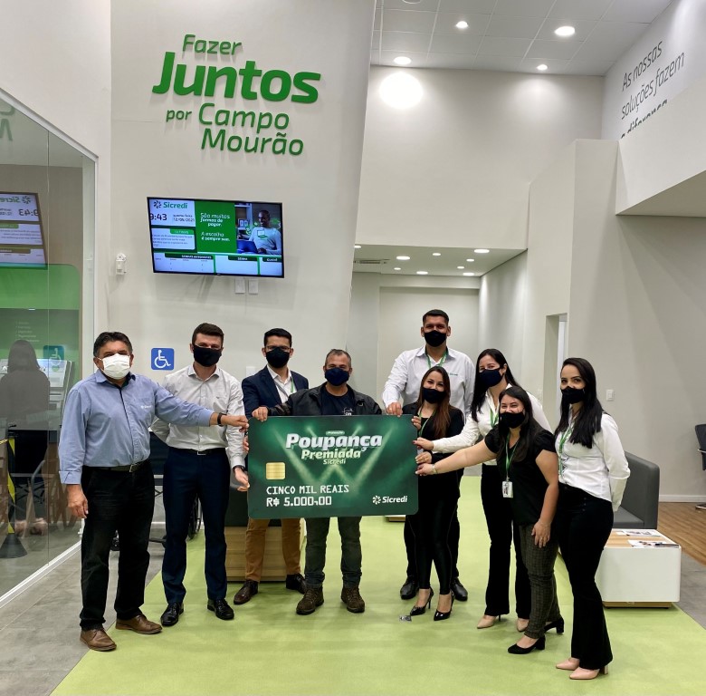 SICREDI VALE DO PIQUIRI: Associado de Campo Mourão (PR) ganha R$ 5 mil em sorteio da campanha Poupança Premiada