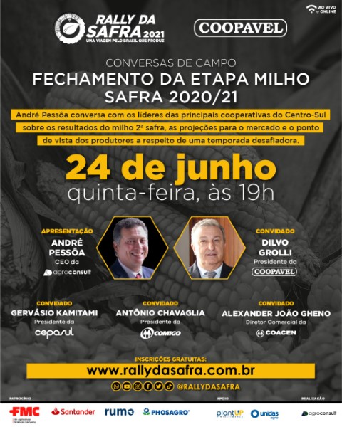 COOPAVEL: Dilvo Grolli participa de fechamento nesta quinta da etapa milho do Rally da Safra