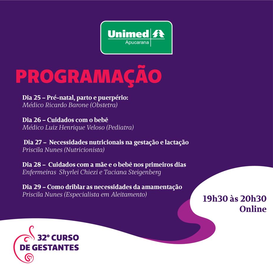 UNIMED APUCARANA: Curso de Gestantes gratuito será realizado em outubro