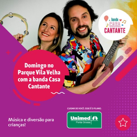 UNIMED PONTA GROSSA: Cooperativa leva show infantil ao Parque Vila Velha no domingo 