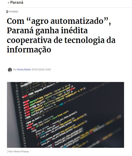 INTERCOOPERAÇÃO: Gazeta do Povo destaca pioneirismo do PR na criação da Cooperativa Central de Tecnologia da Informação