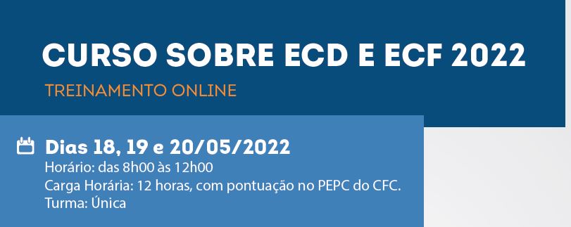 FORMAÇÃO: Curso sobre Escrituração Contábil será realizado dias 18,19 e 20 de maio