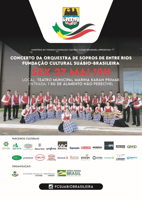 AGRÁRIA: Teatro Municipal recebe Orquestra de Sopros da Fundação Cultural