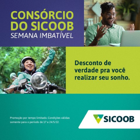 SICOOB: 20% de desconto em consórcios será ofertado até o dia 24 de maio