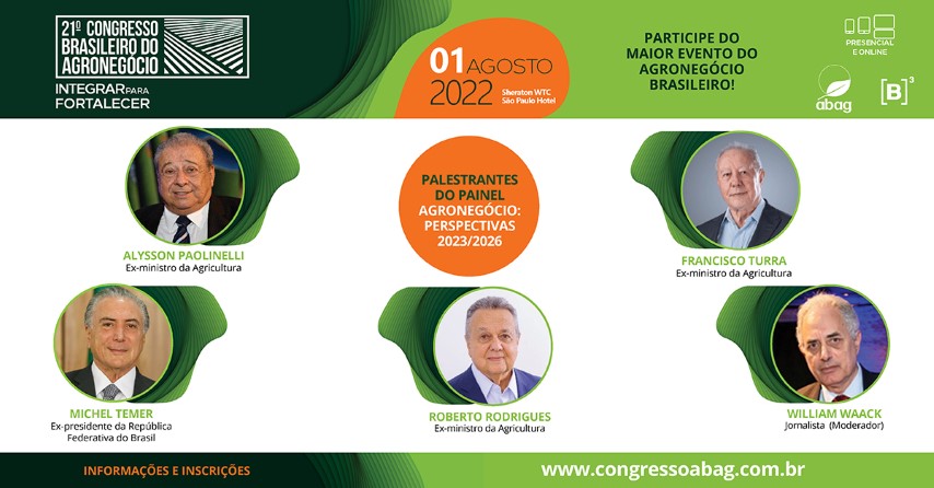CBA: Congresso Brasileiro do Agronegócio apontará perspectivas para o setor nos próximos quatro anos
