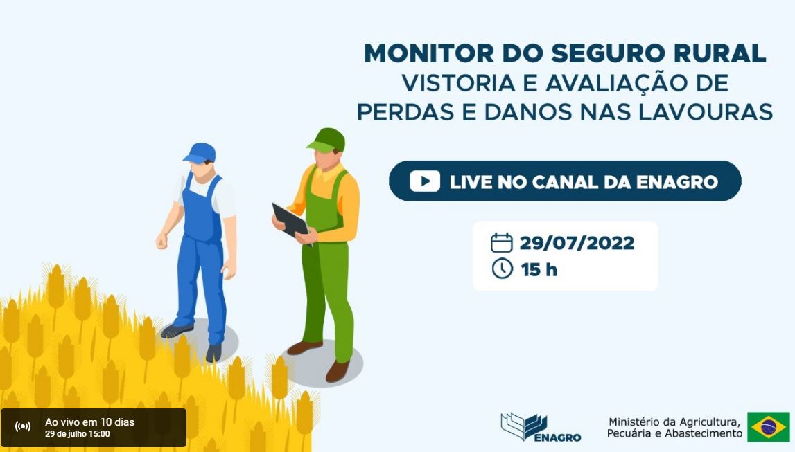 SEGURO RURAL: Vistoria e avaliação de perdas serão temas de videoconferência do Mapa