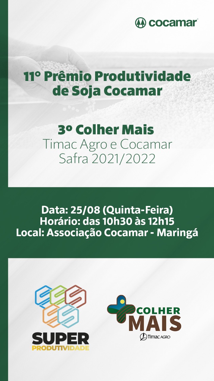 COCAMAR: Campeões de Produtividade serão conhecidos nesta 5ª feira 