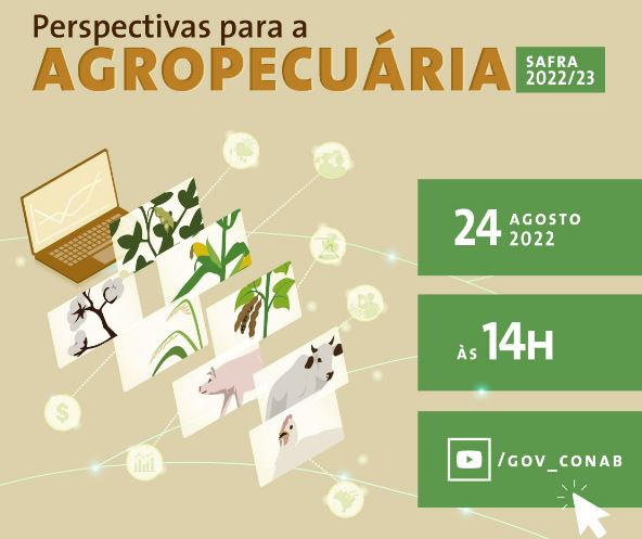 CONAB: Webinar Perspectivas para a Agropecuária 2022/2023 é nesta quarta-feira