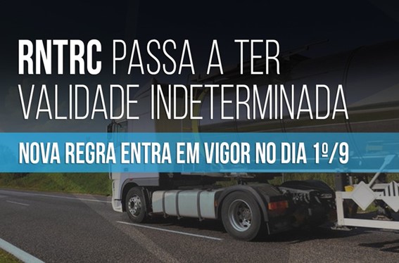 TRANSPORTE: RNTRC passa a ter validade indeterminada