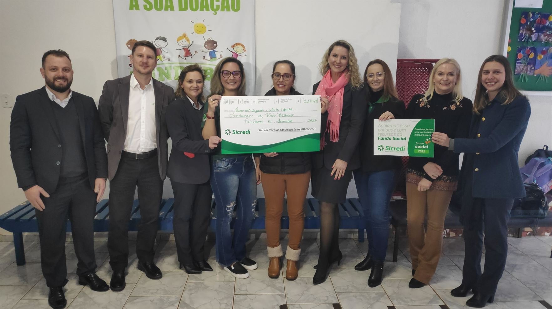 SICREDI PARQUE DAS ARAUCÁRIAS: Recursos Fundo Social são entregues à Fundabem e ao Gama