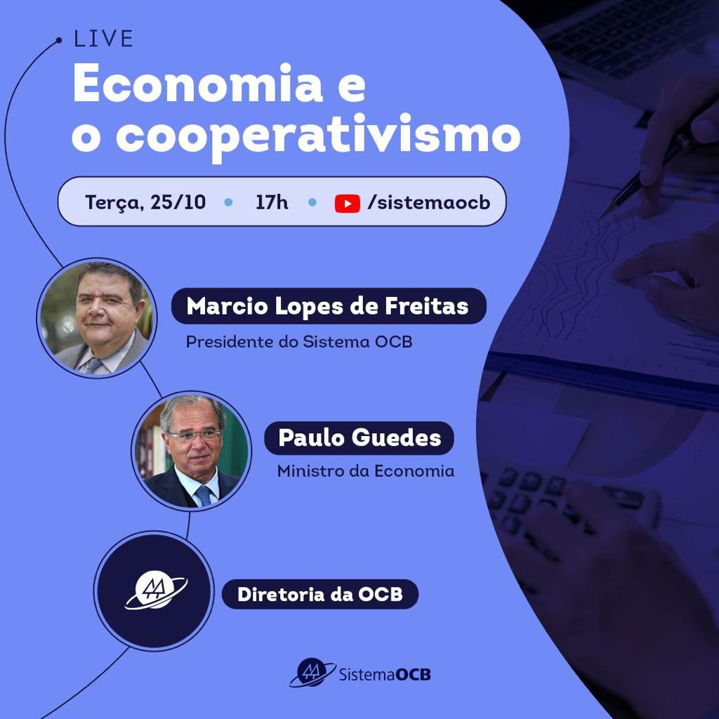 LIVE: Sistema OCB promove debate com ministro Paulo Guedes sobre desafios e oportunidades do modelo de negócio cooperativo