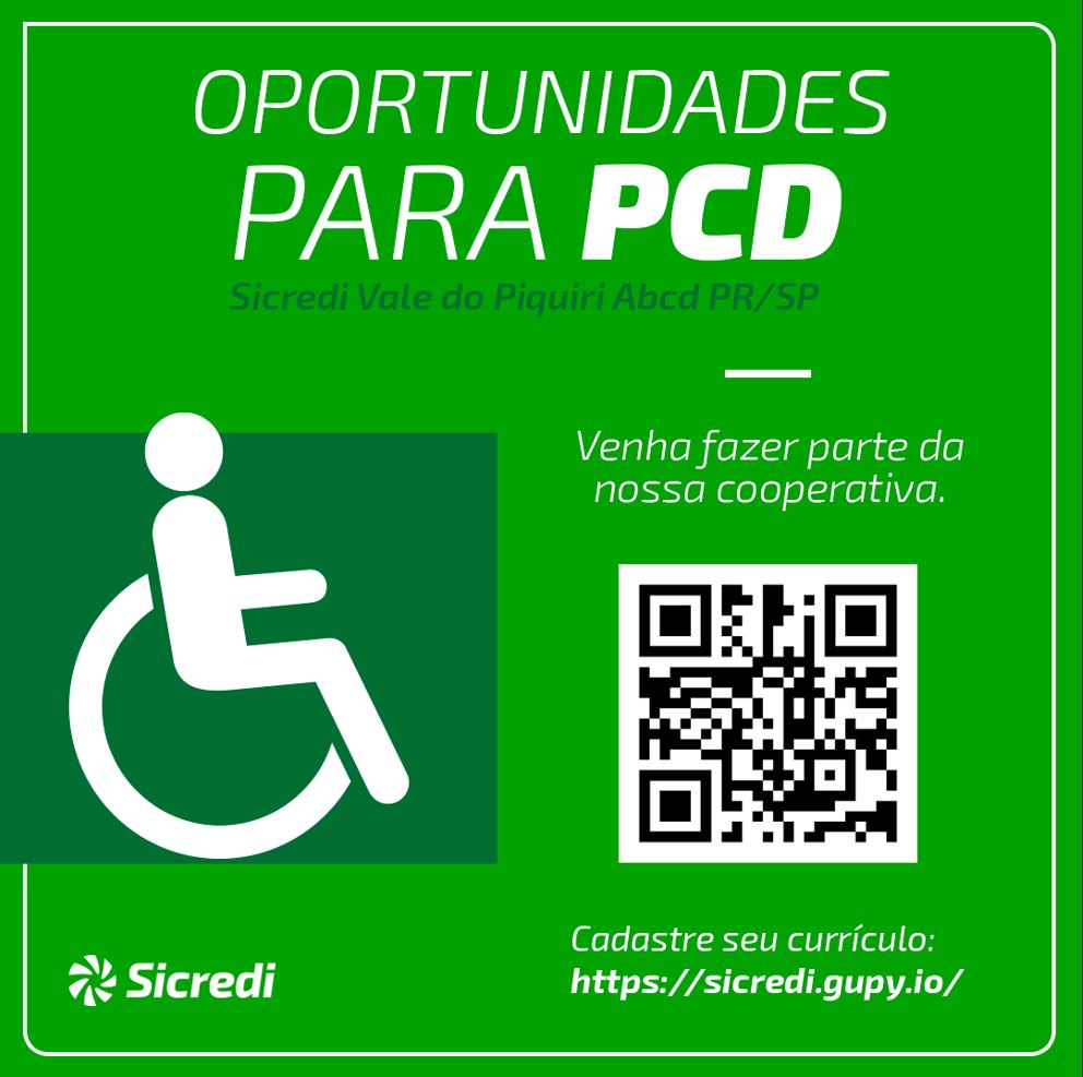 SICREDI VALE DO PIQUIRI: Cooperativa oferece vagas de emprego para diversos cargos