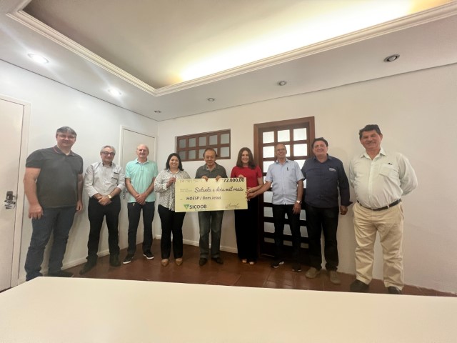 SICOOB MERIDIONAL: Cooperativa faz doação de R$ 72 mil ao Hospital Bom Jesus