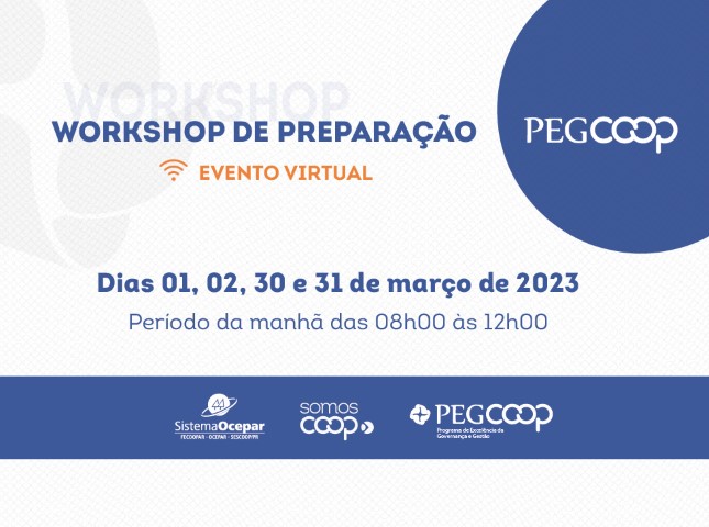PEGCOOP: Workshop sobre autoavaliação está com inscrições abertas; treinamento será em março
