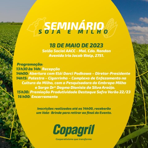 AGRO: Seminário Soja e Milho Copagril 2023 será na próxima semana