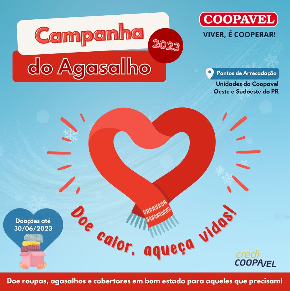 AGRO: Doe calor, aqueça vidas é slogan de campanha do agasalho da Coopavel