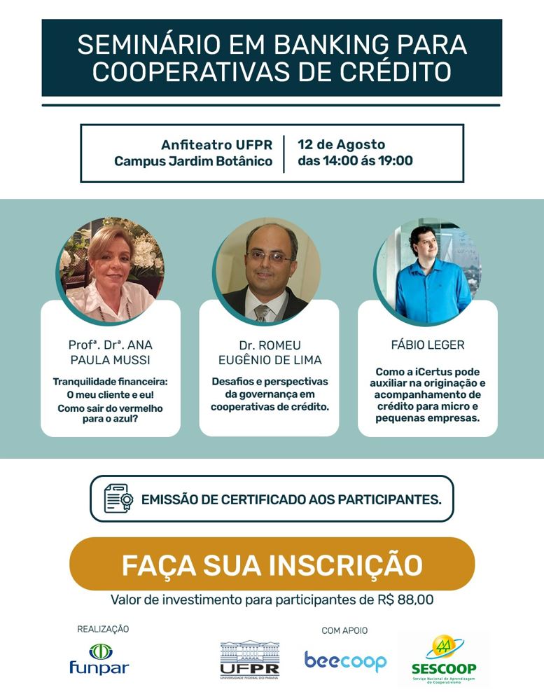 EVENTO: Seminário de Banking para as Cooperativas de Crédito está com inscrições abertas