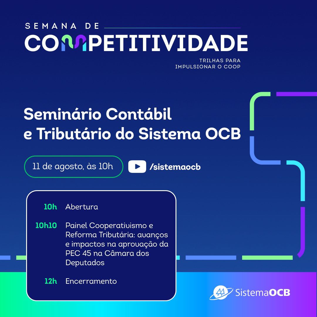 SEMANA DE COMPETITIVIDADE: Seminário Contábil Tributário será realizado na sexta-feira, com transmissão online