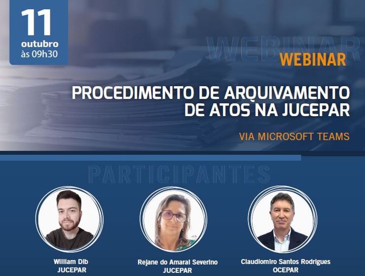 WEBINAR: Seminário online vai orientar as cooperativas sobre procedimentos para arquivamento de atos na Jucepar