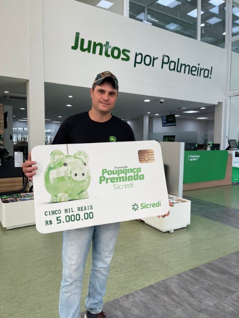 CRÉDITO: Ganhador da Poupança Premiada Sicredi é de Palmeira 