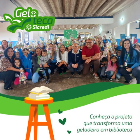 CRÉDITO: Geloteca do Sicredi; conheça o projeto que transforma geladeira em uma biblioteca 