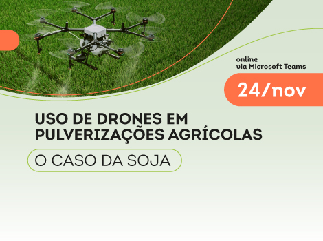 LIVE: Evento online vai debater o uso de drones em pulverizações agrícolas na cultura da soja, nesta sexta-feira