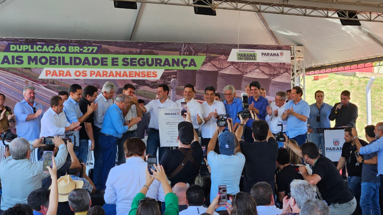 BR-277: Ao entregar duplicação, Ratinho diz que Paraná tem sinergia com quem produz